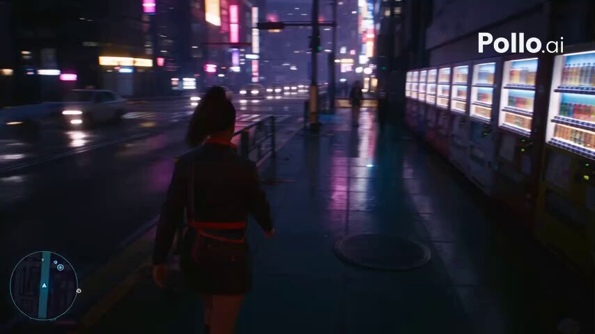 Neon Tokyo Open-World Game Sequence