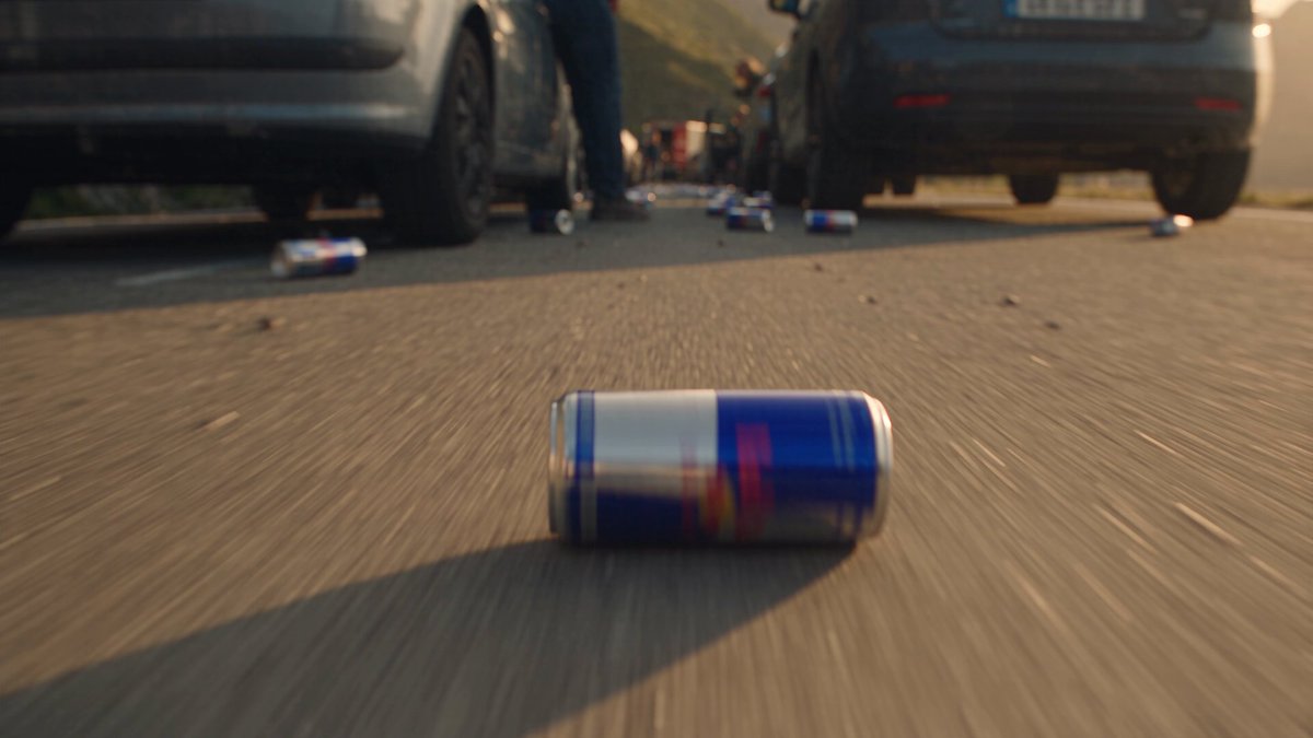 Red Bull commercial featuring flying traffic jam