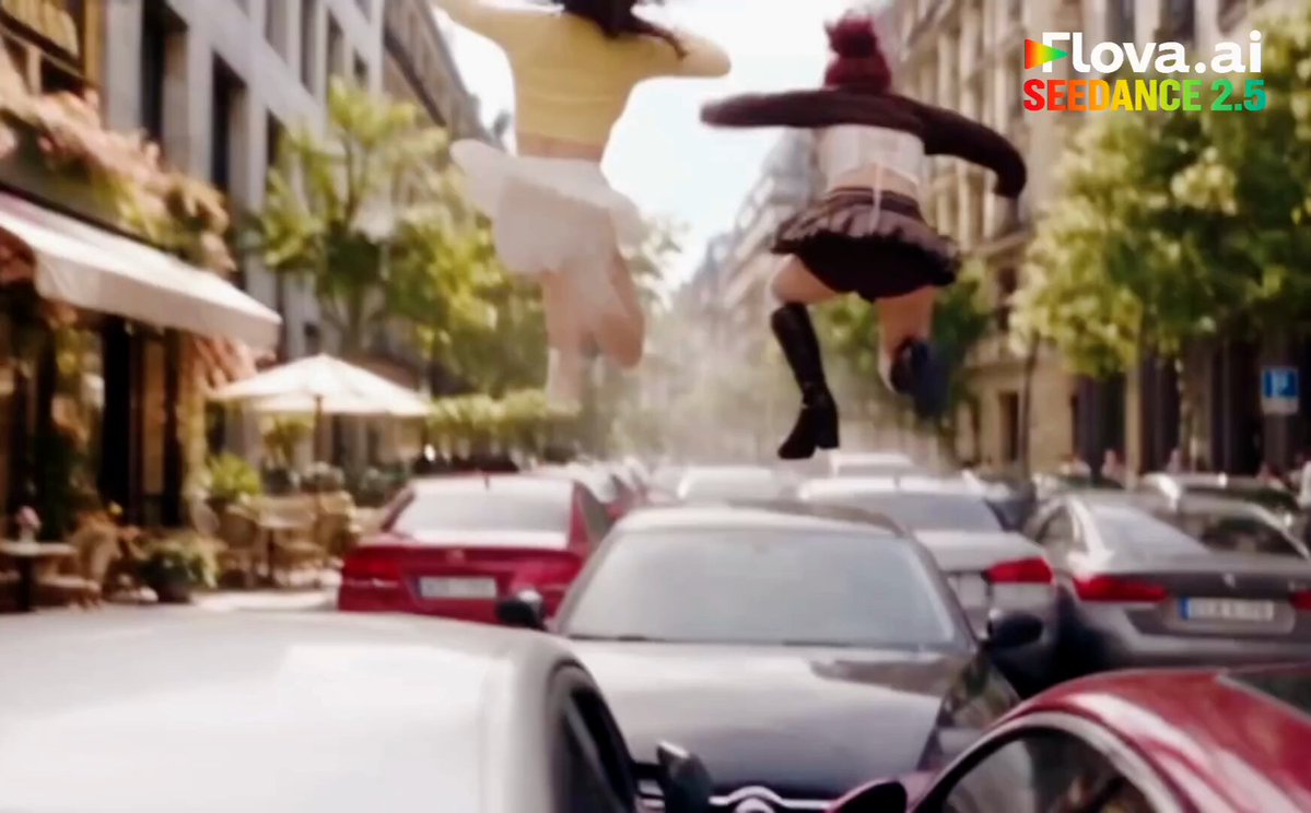 Street brawl between two women on car hood