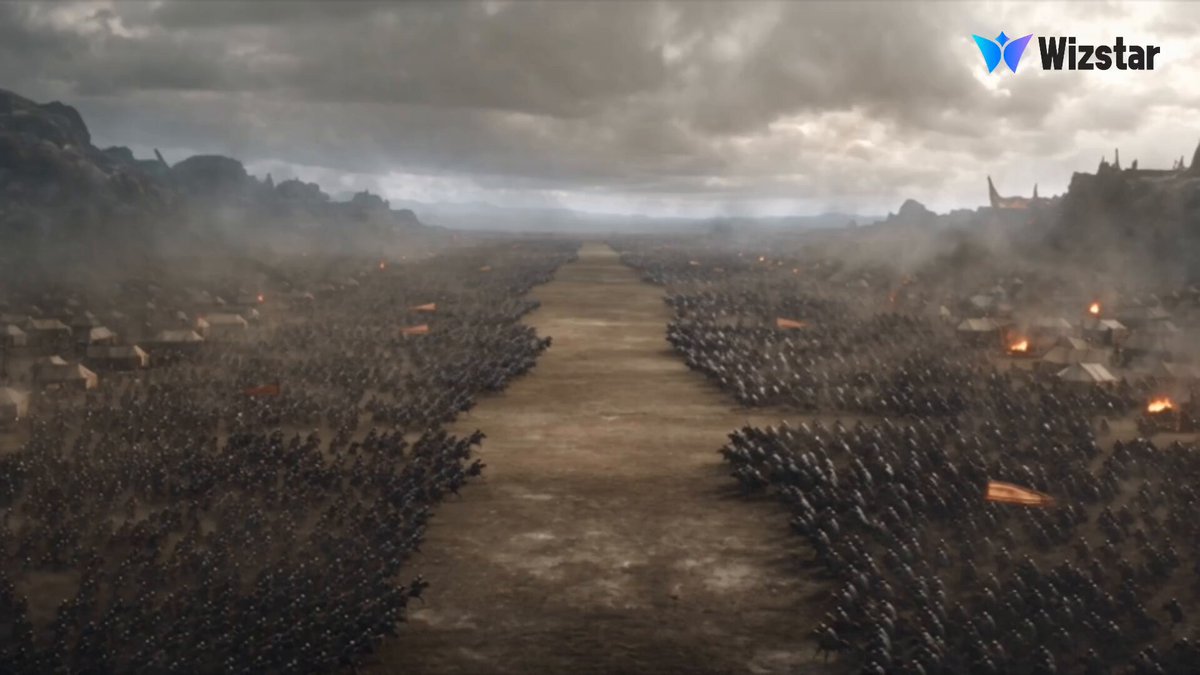 Medieval dark fantasy battle with dragons