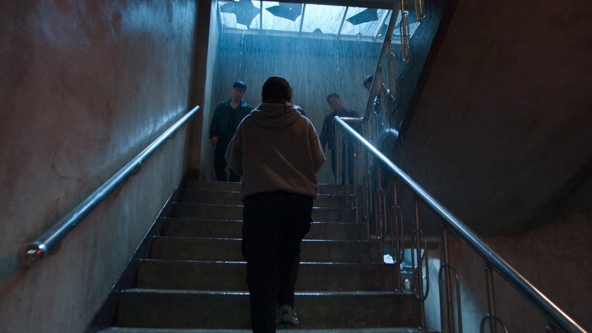 Korean action thriller stairwell fight
